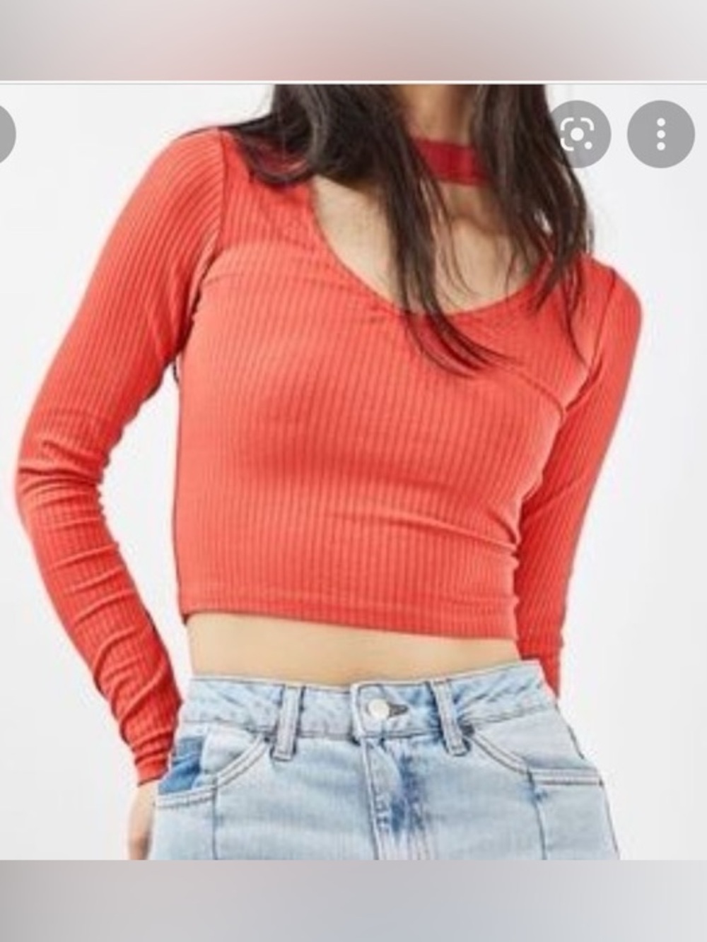 Topshop Red Crop Top